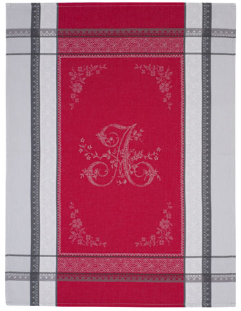 Set of 3 Jacquard dish cloths (Romantique. red)